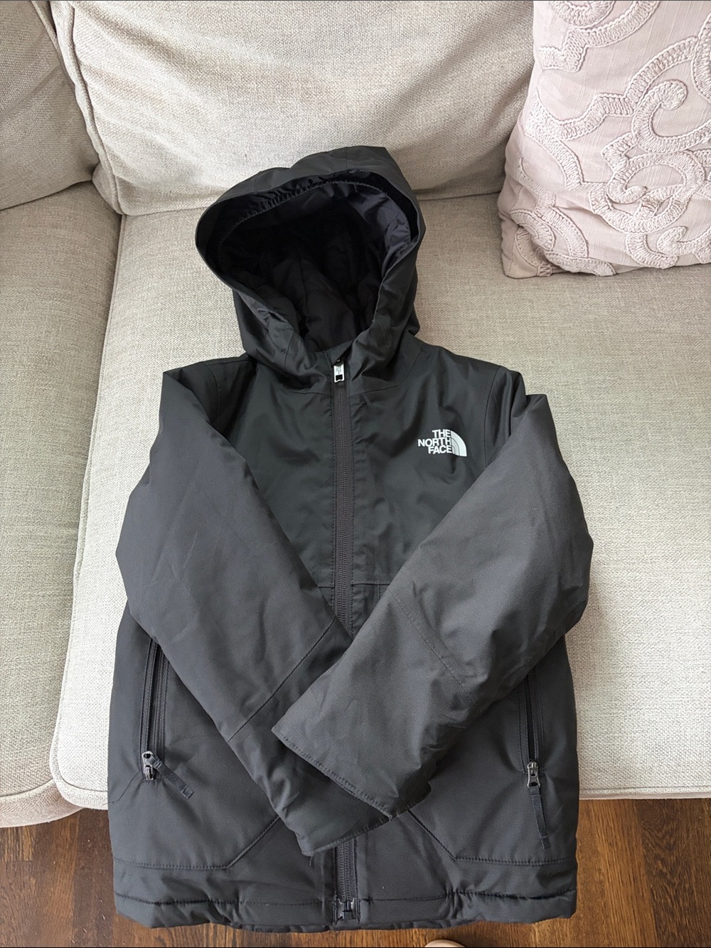 The North Face Kids Black Hooded Puffer Jacket